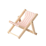 Maxbell Creative Beach Chair Phone Holder Dollhouse Miniature Bedroom Wooden Bracket Pink Beige