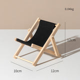 Maxbell Creative Beach Chair Phone Holder Dollhouse Miniature Bedroom Wooden Bracket Back