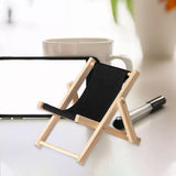 Maxbell Creative Beach Chair Phone Holder Dollhouse Miniature Bedroom Wooden Bracket Back