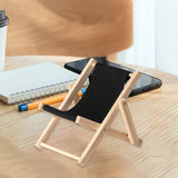Maxbell Creative Beach Chair Phone Holder Dollhouse Miniature Bedroom Wooden Bracket Back