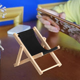 Maxbell Creative Beach Chair Phone Holder Dollhouse Miniature Bedroom Wooden Bracket Back