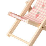 Maxbell Creative Beach Chair Phone Holder Dollhouse Miniature Bedroom Wooden Bracket Strawberry
