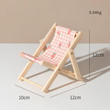 Maxbell Creative Beach Chair Phone Holder Dollhouse Miniature Bedroom Wooden Bracket Strawberry