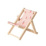 Maxbell Creative Beach Chair Phone Holder Dollhouse Miniature Bedroom Wooden Bracket Strawberry