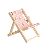 Maxbell Creative Beach Chair Phone Holder Dollhouse Miniature Bedroom Wooden Bracket Strawberry