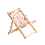 Maxbell Creative Beach Chair Phone Holder Dollhouse Miniature Bedroom Wooden Bracket Strawberry