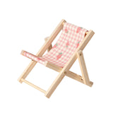 Maxbell Creative Beach Chair Phone Holder Dollhouse Miniature Bedroom Wooden Bracket Strawberry