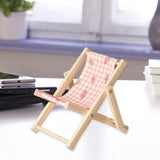 Maxbell Creative Beach Chair Phone Holder Dollhouse Miniature Bedroom Wooden Bracket Strawberry