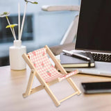 Maxbell Creative Beach Chair Phone Holder Dollhouse Miniature Bedroom Wooden Bracket Strawberry