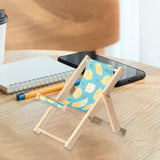 Maxbell Creative Beach Chair Phone Holder Dollhouse Miniature Bedroom Wooden Bracket Sheep