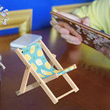 Maxbell Creative Beach Chair Phone Holder Dollhouse Miniature Bedroom Wooden Bracket Sheep