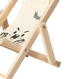 Maxbell Creative Beach Chair Phone Holder Dollhouse Miniature Bedroom Wooden Bracket White Letters
