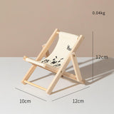 Maxbell Creative Beach Chair Phone Holder Dollhouse Miniature Bedroom Wooden Bracket White Letters