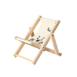 Maxbell Creative Beach Chair Phone Holder Dollhouse Miniature Bedroom Wooden Bracket White Letters
