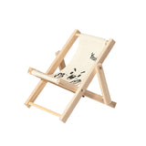 Maxbell Creative Beach Chair Phone Holder Dollhouse Miniature Bedroom Wooden Bracket White Letters