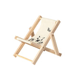 Maxbell Creative Beach Chair Phone Holder Dollhouse Miniature Bedroom Wooden Bracket White Letters