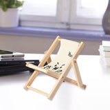 Maxbell Creative Beach Chair Phone Holder Dollhouse Miniature Bedroom Wooden Bracket White Letters