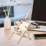 Maxbell Creative Beach Chair Phone Holder Dollhouse Miniature Bedroom Wooden Bracket White Letters