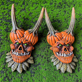 Maxbell Pumpkin Grimace Ornament Novelty Resin for Halloween Indoor Outdoor Home
