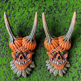 Maxbell Pumpkin Grimace Ornament Novelty Resin for Halloween Indoor Outdoor Home