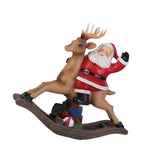 Maxbell Santa Claus Figurine Christmas Reindeer Resin Statue for Office Housewarming