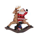 Maxbell Santa Claus Figurine Christmas Reindeer Resin Statue for Office Housewarming