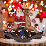 Maxbell Santa Claus Figurine Christmas Reindeer Resin Statue for Office Housewarming