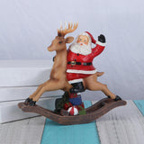 Maxbell Santa Claus Figurine Christmas Reindeer Resin Statue for Office Housewarming