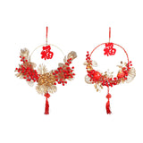Maxbell Spring Festival Decor Red Berries Flower Wreath Chinese New Year Decorations 40cm