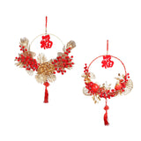 Maxbell Spring Festival Decor Red Berries Flower Wreath Chinese New Year Decorations 40cm