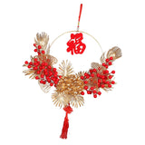 Maxbell Spring Festival Decor Red Berries Flower Wreath Chinese New Year Decorations 40cm