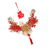 Maxbell Spring Festival Decor Red Berries Flower Wreath Chinese New Year Decorations 40cm