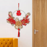 Maxbell Spring Festival Decor Red Berries Flower Wreath Chinese New Year Decorations 40cm