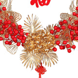 Maxbell Spring Festival Decor Red Berries Flower Wreath Chinese New Year Decorations 40cm