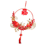 Maxbell Spring Festival Decor Red Berries Flower Wreath Chinese New Year Decorations 35cm