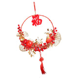 Maxbell Spring Festival Decor Red Berries Flower Wreath Chinese New Year Decorations 35cm