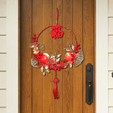 Maxbell Spring Festival Decor Red Berries Flower Wreath Chinese New Year Decorations 35cm