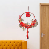 Maxbell Spring Festival Decor Red Berries Flower Wreath Chinese New Year Decorations 35cm