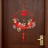 Maxbell Spring Festival Decor Red Berries Flower Wreath Chinese New Year Decorations 35cm