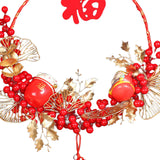 Maxbell Spring Festival Decor Red Berries Flower Wreath Chinese New Year Decorations 35cm