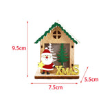 Maxbell Christmas Wooden Small House Ornament LED Lighted for Home Party New Year Santa