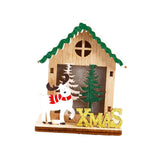 Maxbell Christmas Wooden Small House Ornament LED Lighted for Home Party New Year Christmas Elk