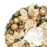 Maxbell Christmas Door Wreath Green Leaves Wreaths Ball Ornament for Holiday Aureate
