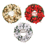 Maxbell Christmas Door Wreath Green Leaves Wreaths Ball Ornament for Holiday Aureate
