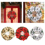 Maxbell Christmas Door Wreath Green Leaves Wreaths Ball Ornament for Holiday Aureate
