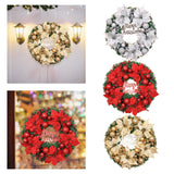 Maxbell Christmas Door Wreath Green Leaves Wreaths Ball Ornament for Holiday Aureate