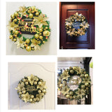 Maxbell Christmas Door Wreath Green Leaves Wreaths Ball Ornament for Holiday Aureate