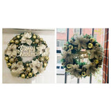 Maxbell Christmas Door Wreath Green Leaves Wreaths Ball Ornament for Holiday Aureate