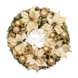Maxbell Christmas Door Wreath Green Leaves Wreaths Ball Ornament for Holiday Aureate