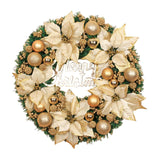 Maxbell Christmas Door Wreath Green Leaves Wreaths Ball Ornament for Holiday Aureate